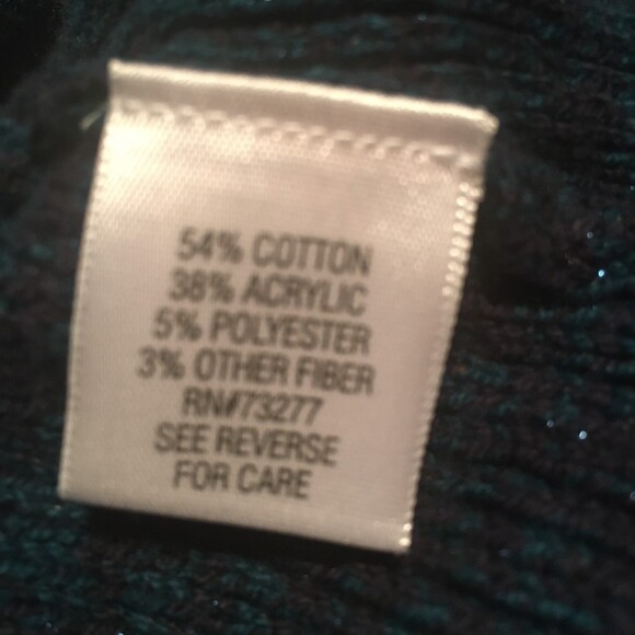 ✨️3 For $20✨️ cardigan M Sparkly green purple-brown shawl collar Preppy Retro - Picture 5 of 8